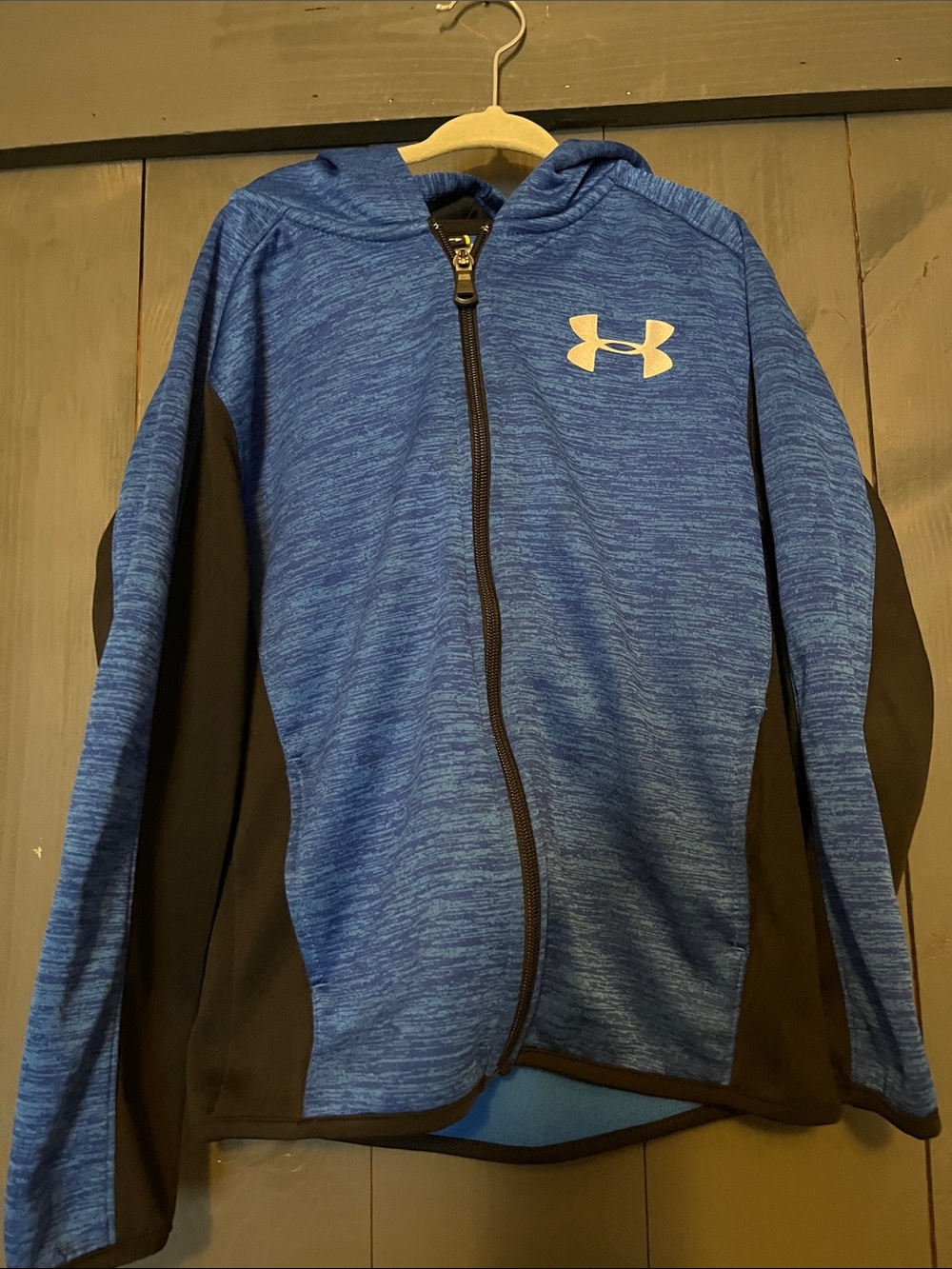 Under Armour Blue and Black Hooded Zip-Up Jacket